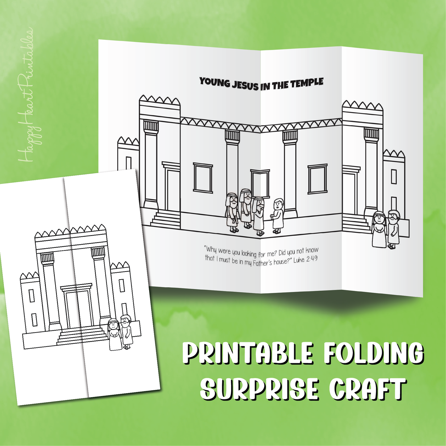 Jesus Lost & Found in the Temple Folding Surprise Bible Craft