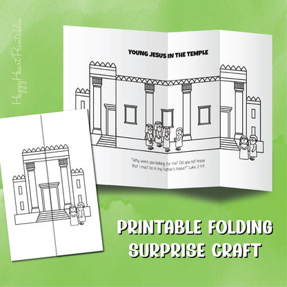Jesus Lost & Found in the Temple Folding Surprise Bible Craft