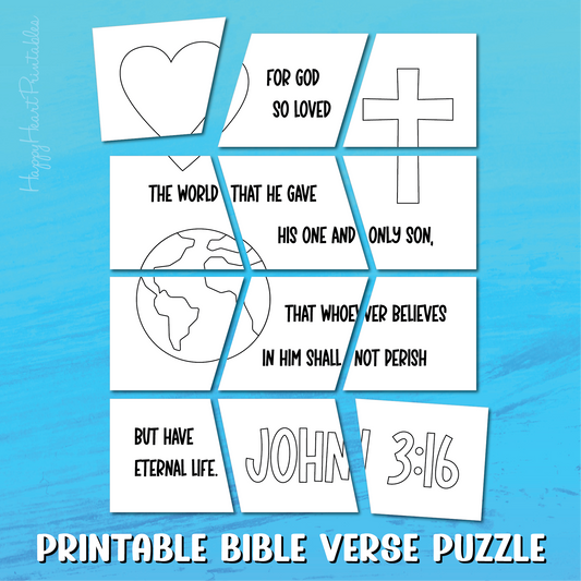 Printable Bible Verse Puzzle - John 3:16