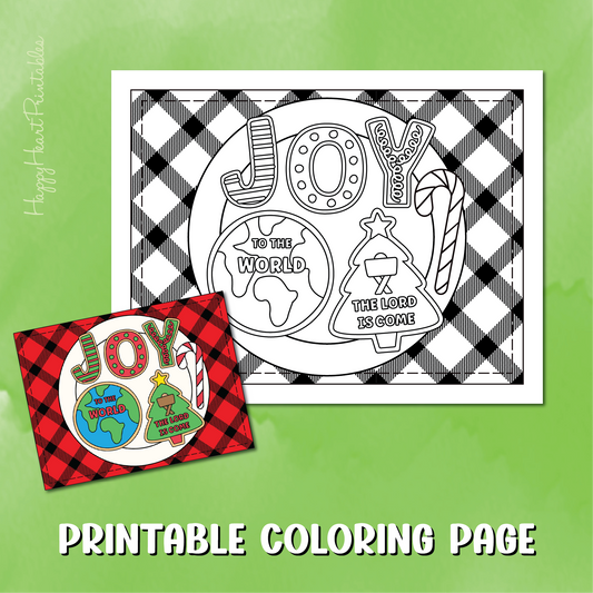 Joy to the World Christmas Cookie Printable Coloring Page