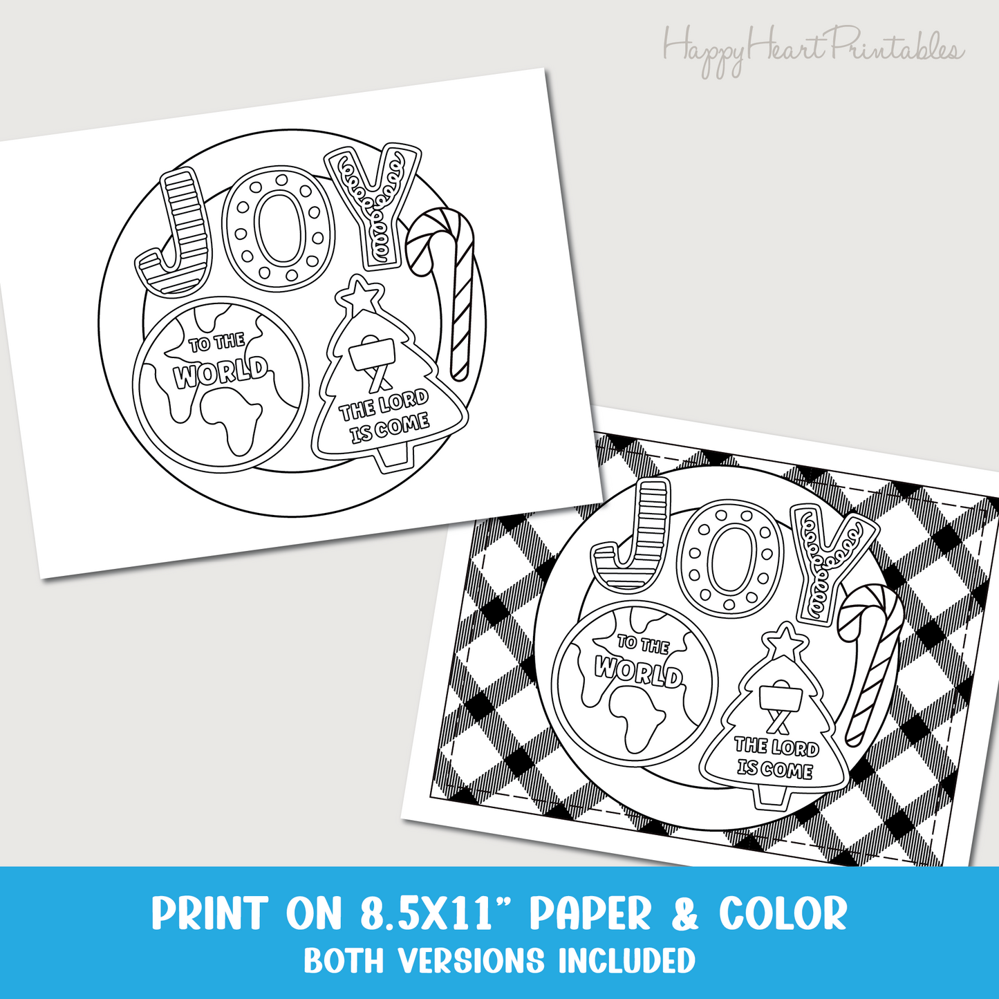 Joy to the World Christmas Cookie Printable Coloring Page