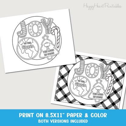 Joy to the World Christmas Cookie Printable Coloring Page