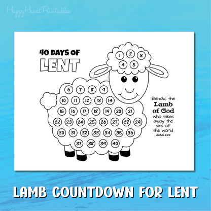 Printable Lent Calendar with Lamb