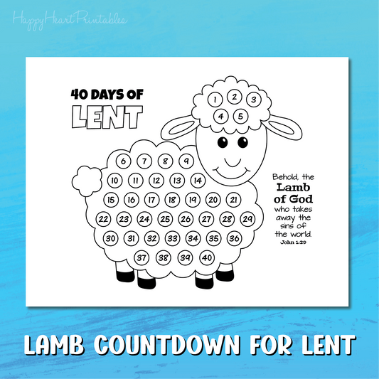 Printable Lent Calendar with Lamb