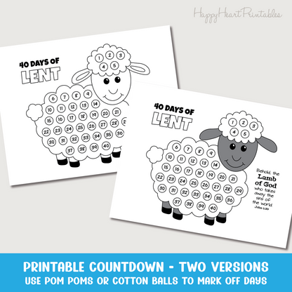 Printable Lent Calendar with Lamb