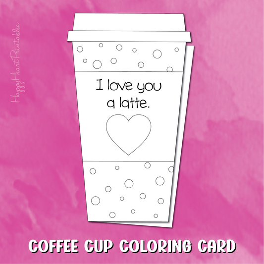 Latte Printable Coloring Card