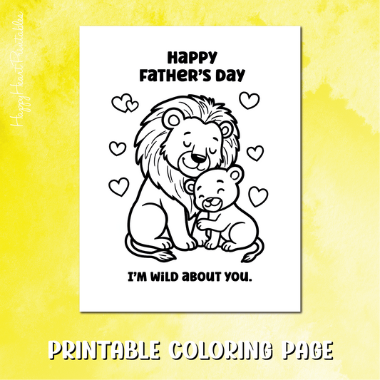 Father's Day Lion Coloring Page