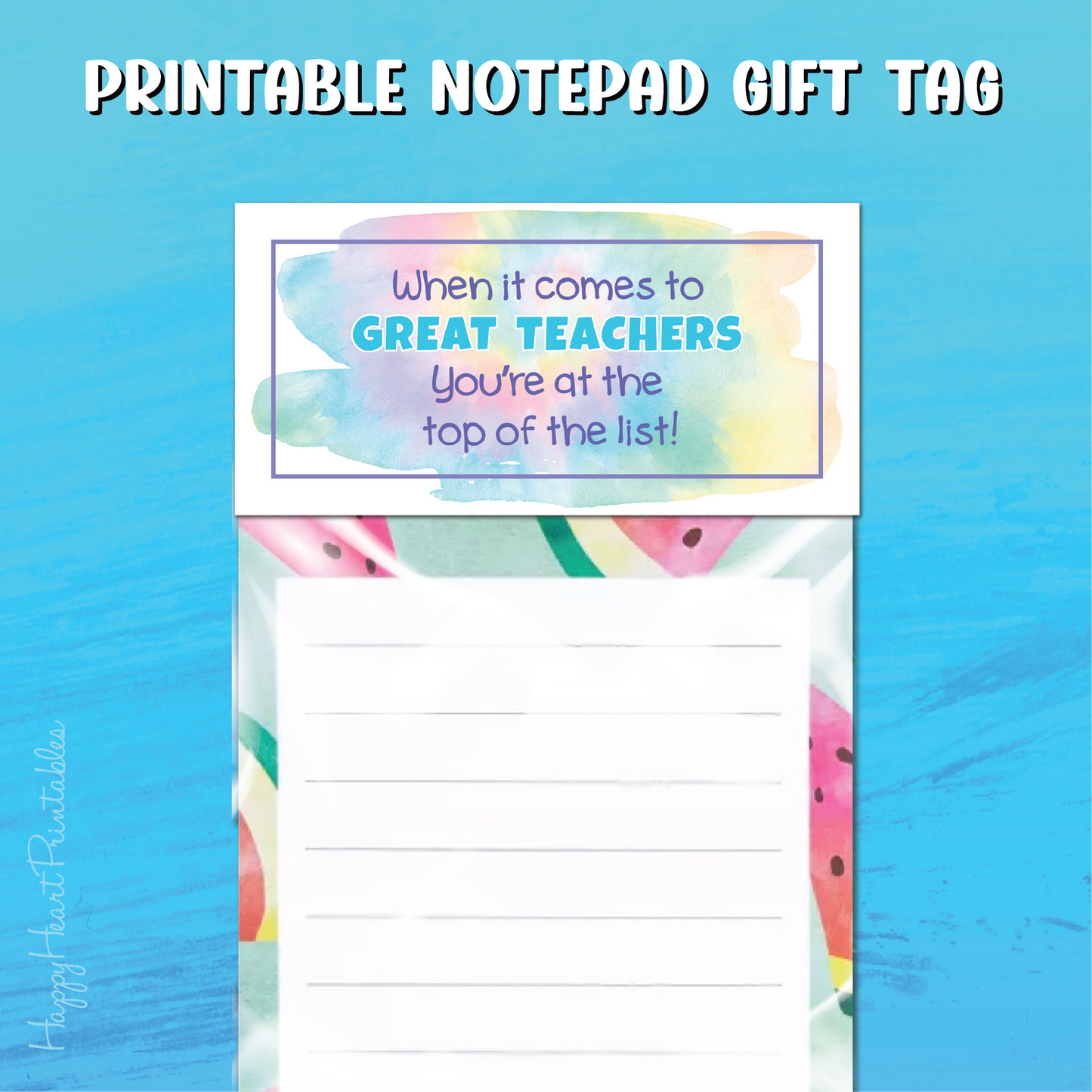 Teacher Appreciation Gift Tag - List Pad