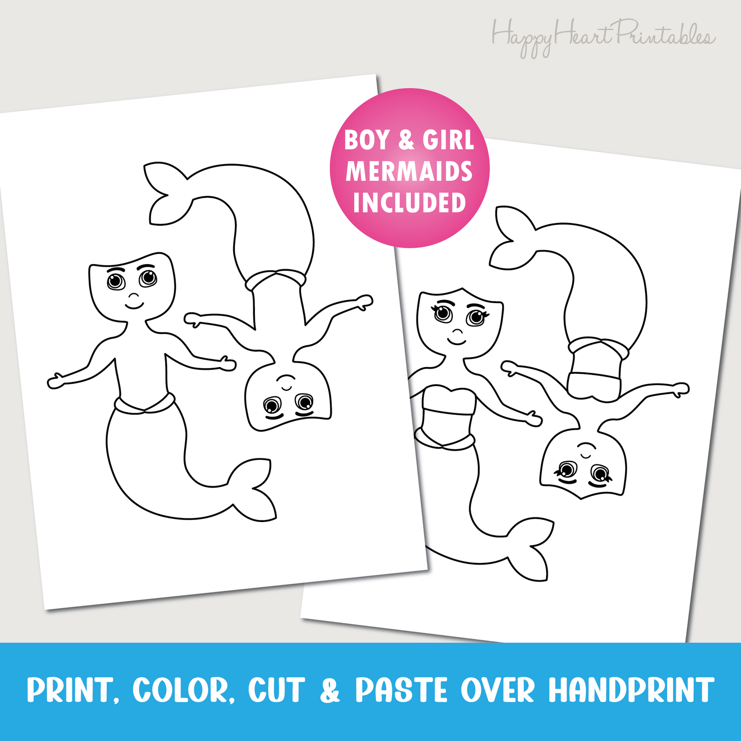Handprint Mermaid Summer Craft