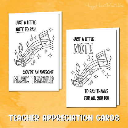 Music Teacher Appreciation Card