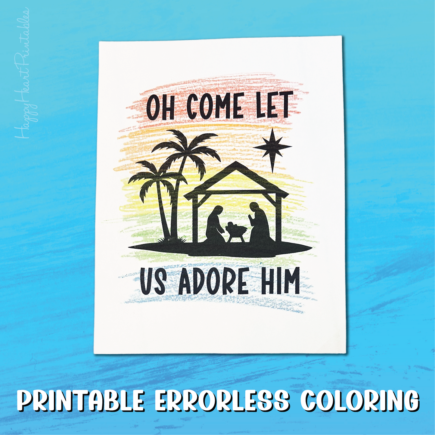 Nativity Errorless Coloring Page