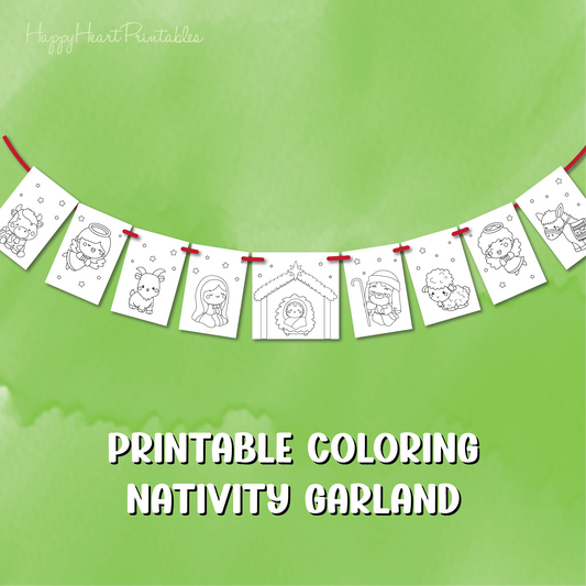 Nativity Garland - Christmas Banner - Printable