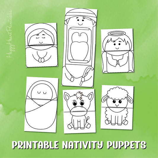 Nativity Folding Paper Puppets