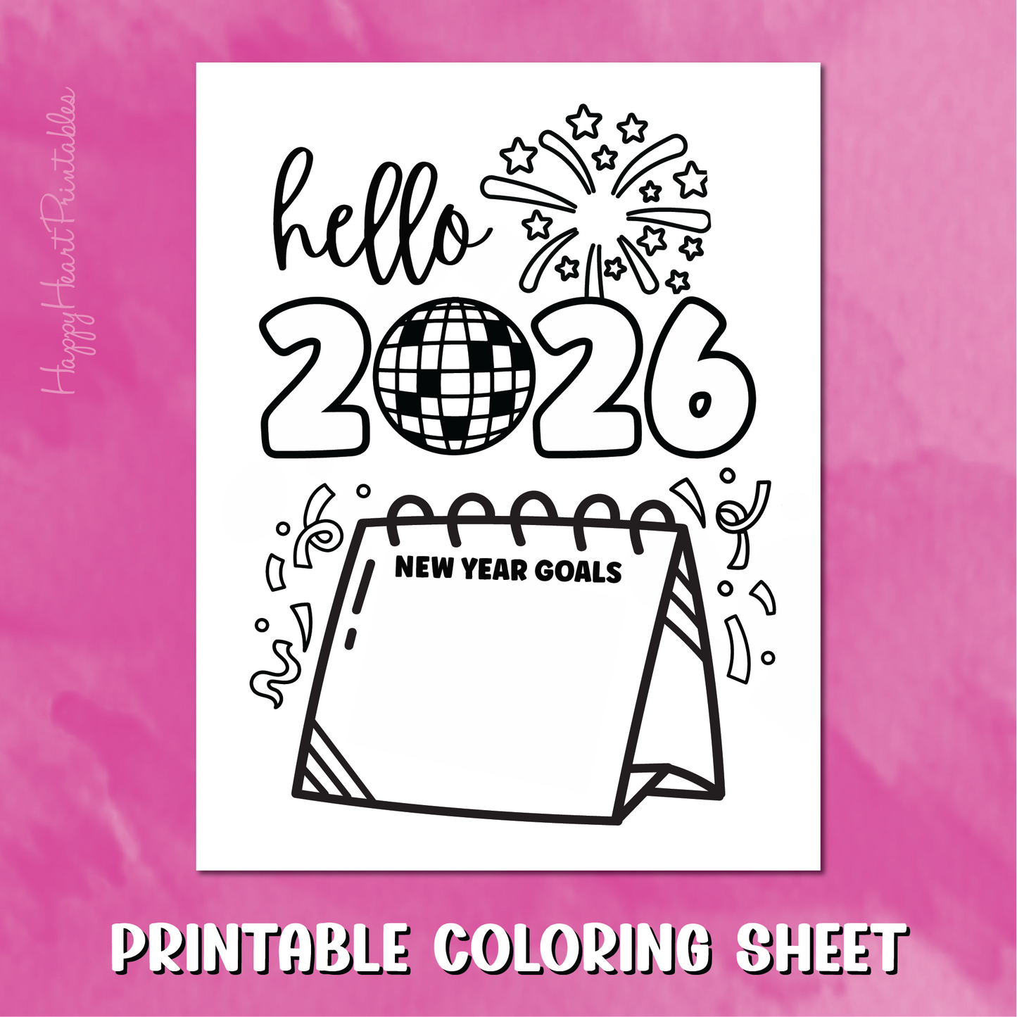 New Year Resolutions Coloring