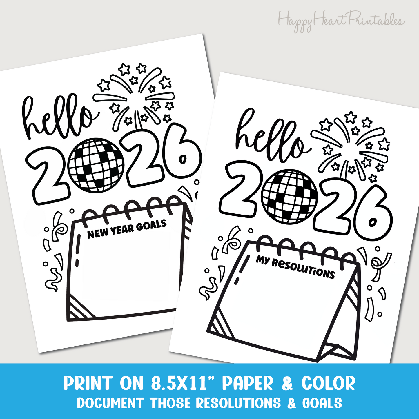 New Year Resolutions Coloring
