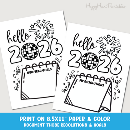 New Year Resolutions Coloring