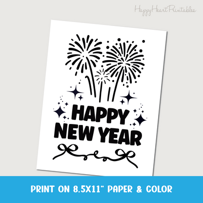 New Year's Eve Errorless Coloring Page