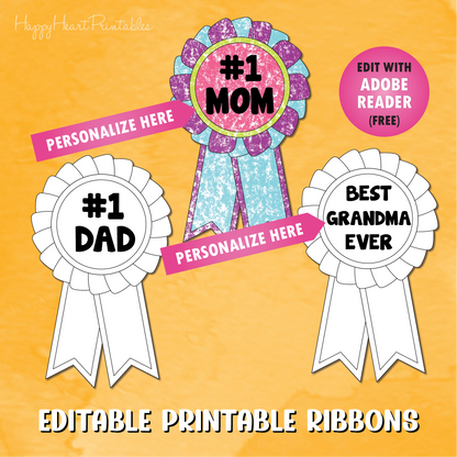 Number One Printable Coloring Ribbon