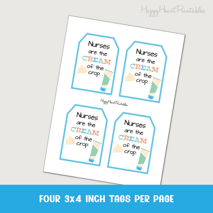 Nurse Appreciation Gift Tag - Printable Gift Tag for Location