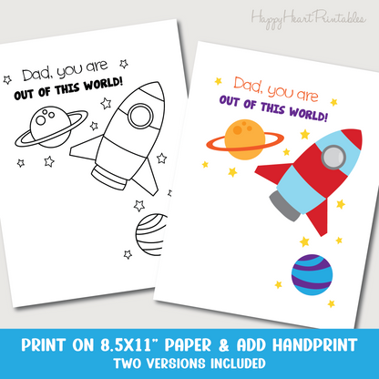 Father's Day Handprint Rocket Craft