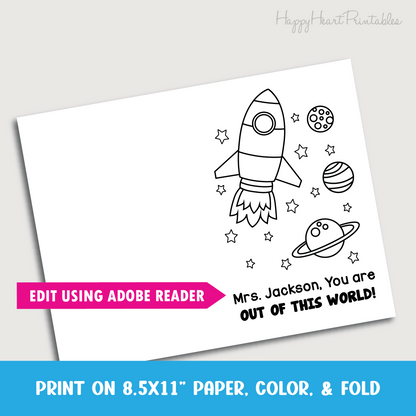 Teacher Thank You Card - Out of this World