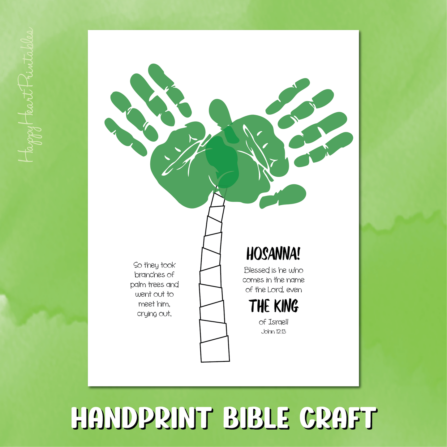 Palm Sunday Handprint Craft Printable