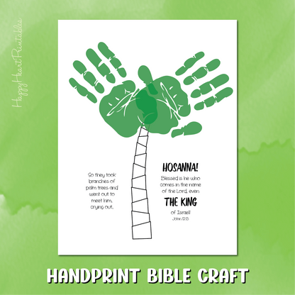 Palm Sunday Handprint Craft Printable