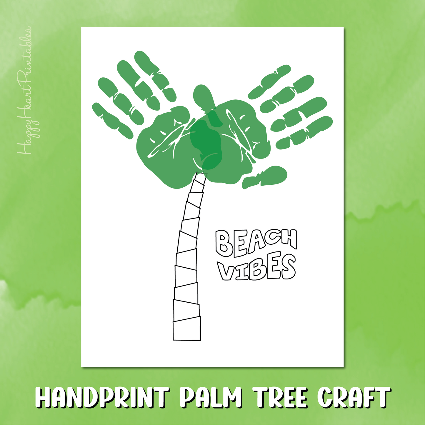 Palm Tree Handprint Craft Printable