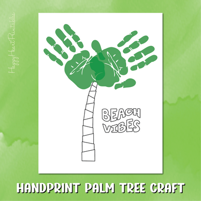 Palm Tree Handprint Craft Printable