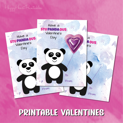 Panda Printable Valentines