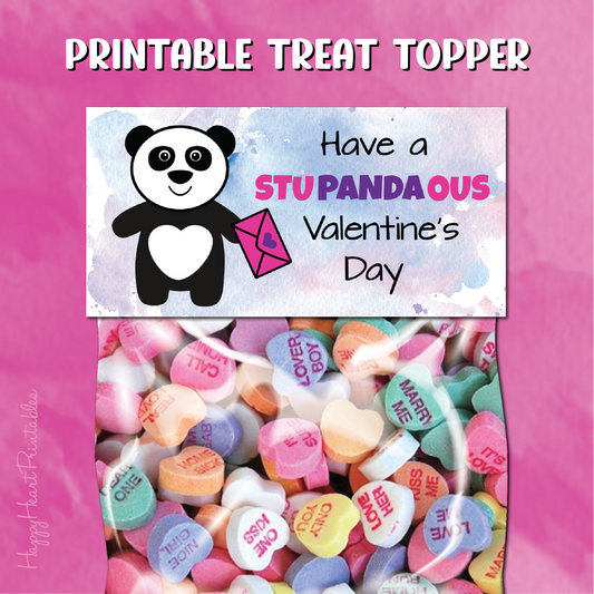 Panda Valentine's Day Treat Topper
