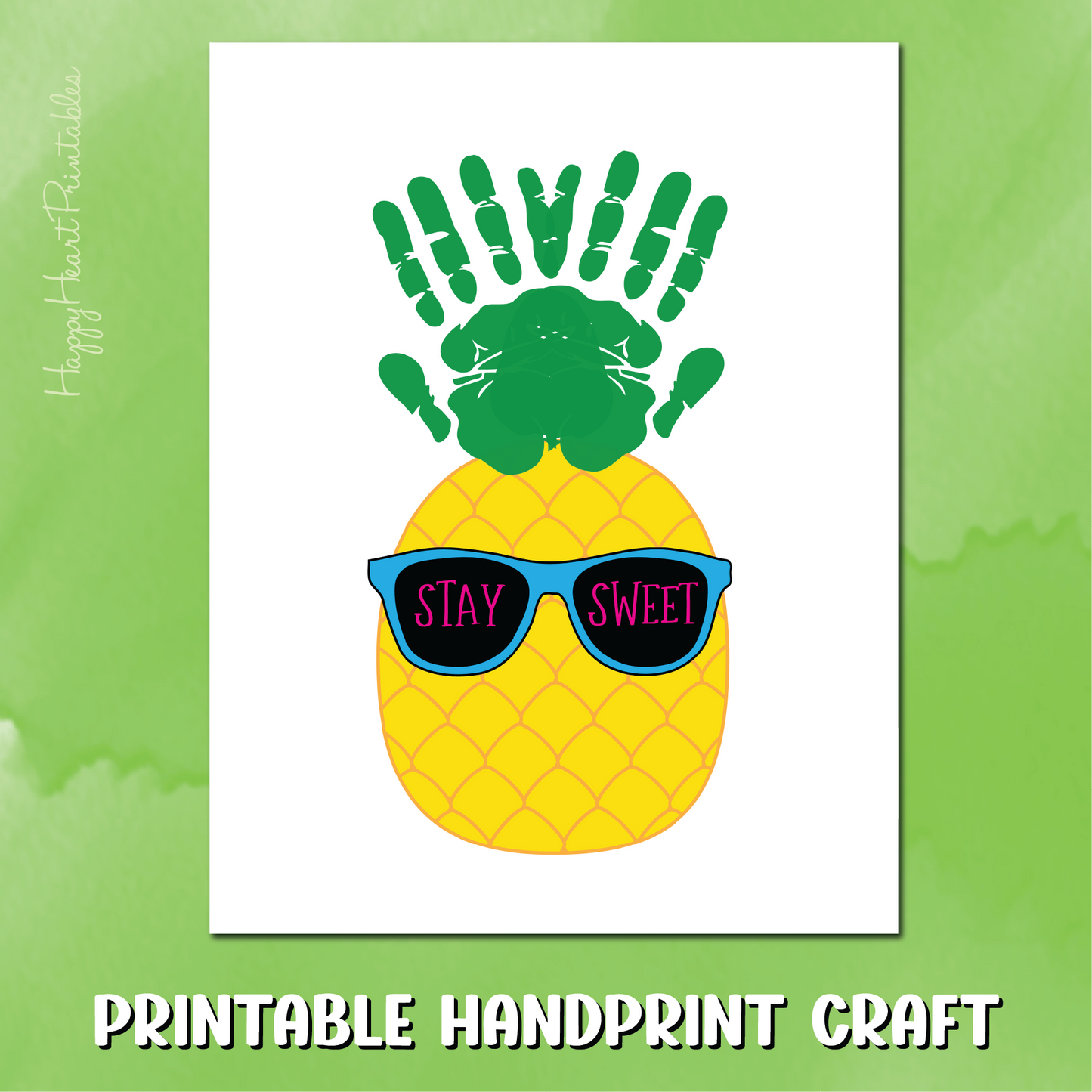 Handprint Pineapple Printable Template- Handprint Craft