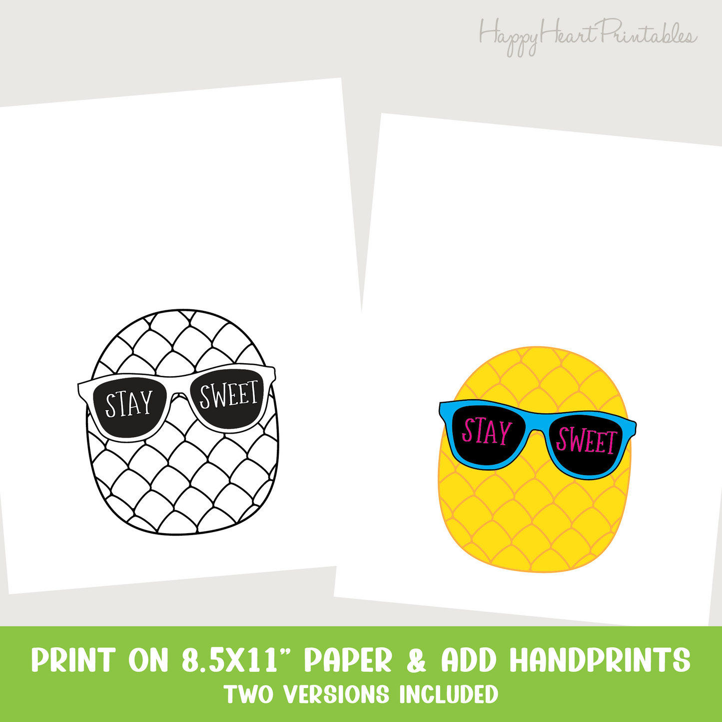 Handprint Pineapple Printable Template- Handprint Craft