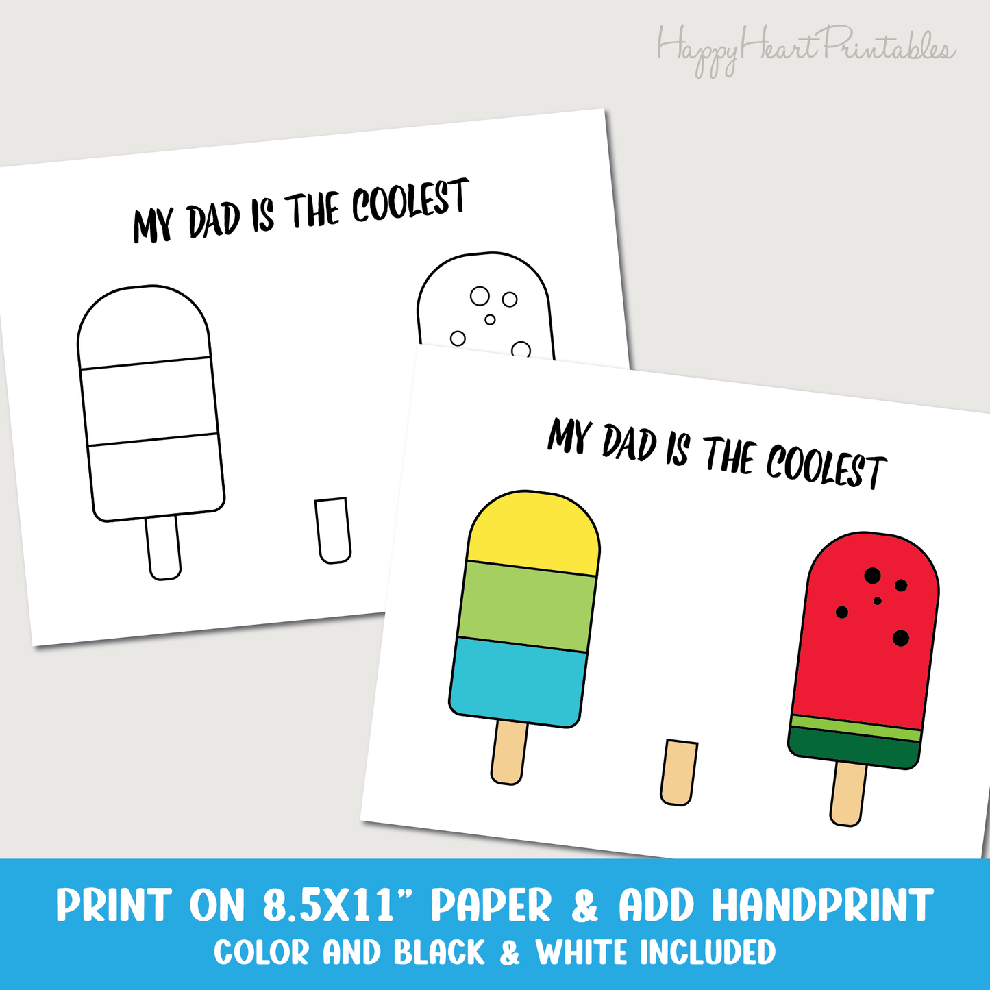 Father's Day Handprint Craft - My Dad is the Coolest Popsicle