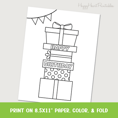 Folding Surprise Birthday Present Card