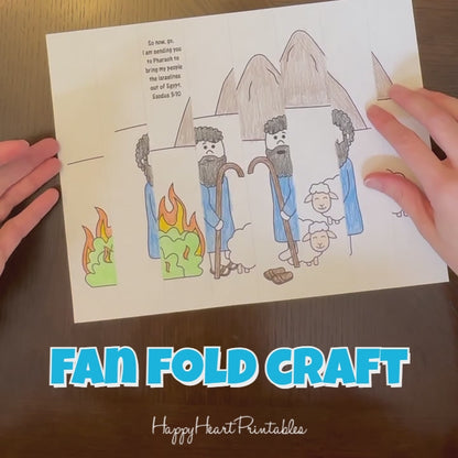 Moses and the Burning Bush Fan Fold Craft