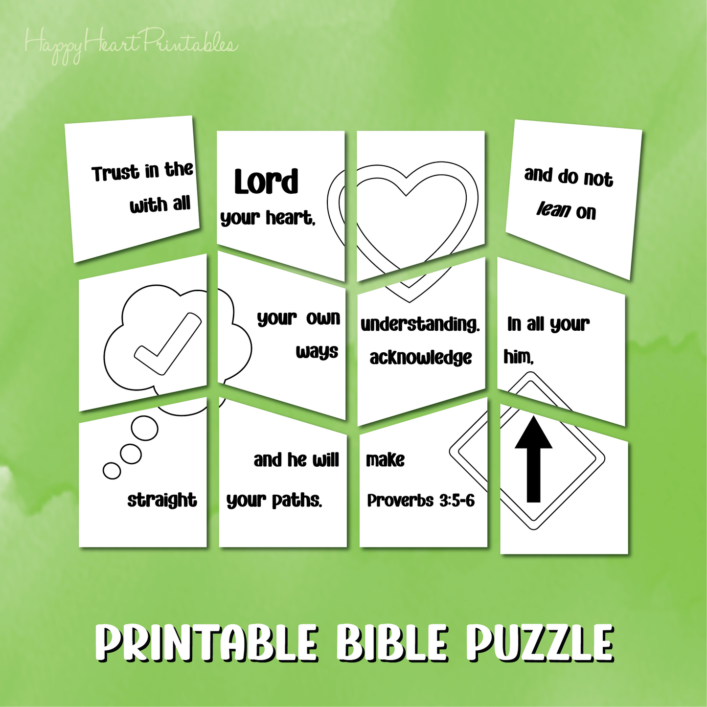 Printable Bible Verse Puzzle - Proverbs 3:5