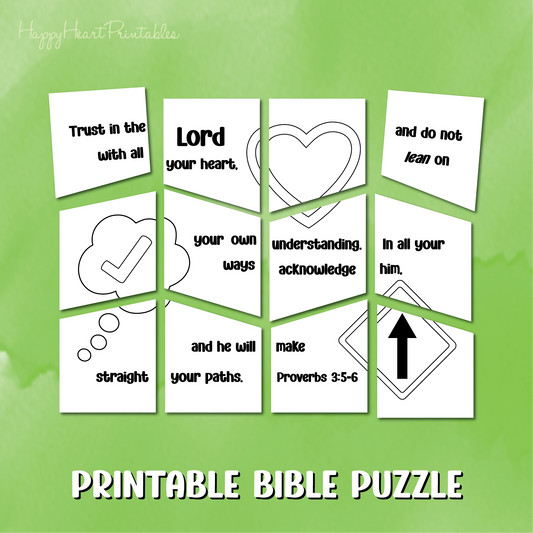 Printable Bible Verse Puzzle - Proverbs 3:5