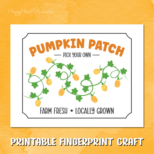 Fingerprint Pumpkin Patch Sign