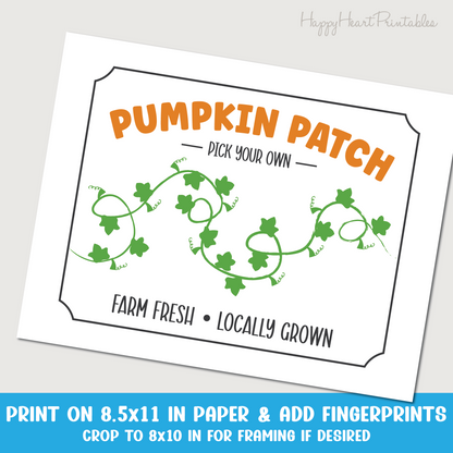 Fingerprint Pumpkin Patch Sign