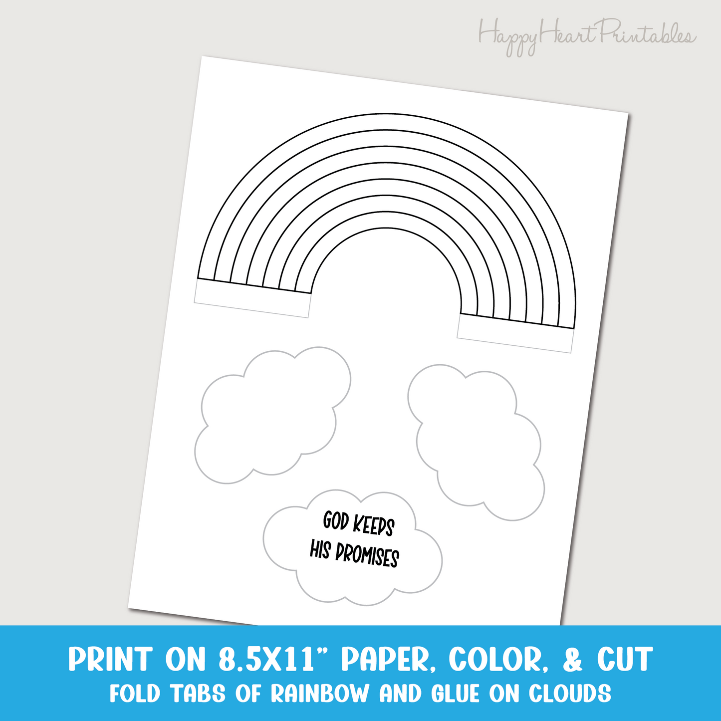 Printable 3D Rainbow Bible Craft
