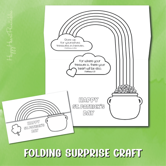 St. Patrick's Folding Surprise Craft with Bible Verse