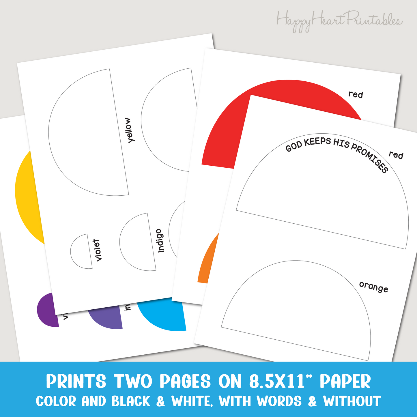 Printable Rainbow Yarn Bible Craft