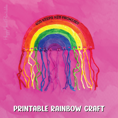 Printable Rainbow Yarn Bible Craft