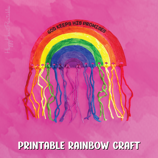 Printable Rainbow Yarn Bible Craft