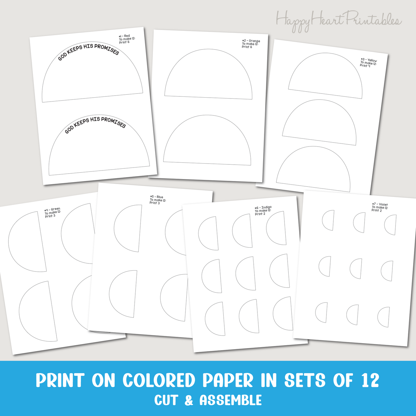 Printable Rainbow Yarn Bible Craft