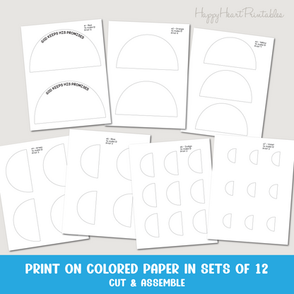 Printable Rainbow Yarn Bible Craft