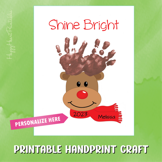 Handprint Reindeer Antler Christmas Craft - Shine Bright