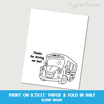 Bus Driver Thank You Card - Bus Driver Appreciation