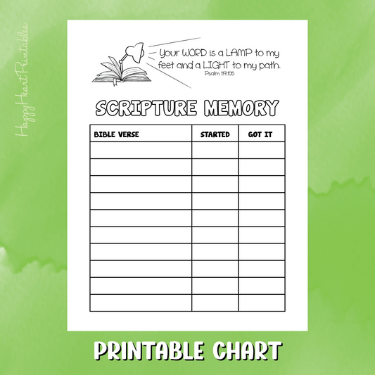 Printable Scripture Memory Chart